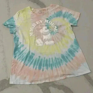 Disney Mickey Mouse Pastel Tie Dye Women’s Size 14/16 Short Sleeve T Shirt